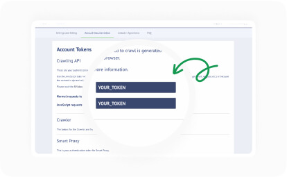 Add Crawlbase token