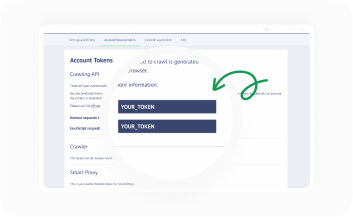 Add Crawlbase token