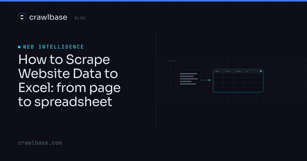 How to Scrape Website Data to Excel · Crawlbase Blog