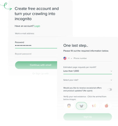 Create account