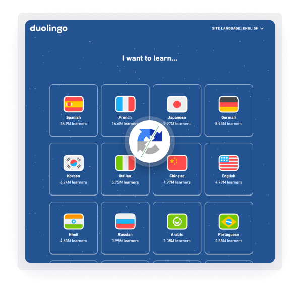 Learn language with Duolingo