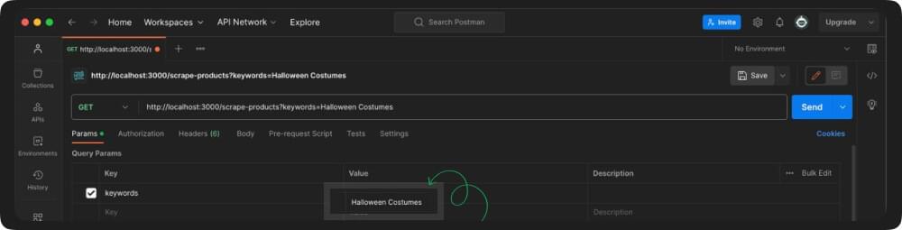 keywords as query parameter