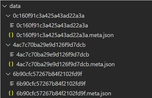 Screenshot of data folder output Screenshot of data folder output