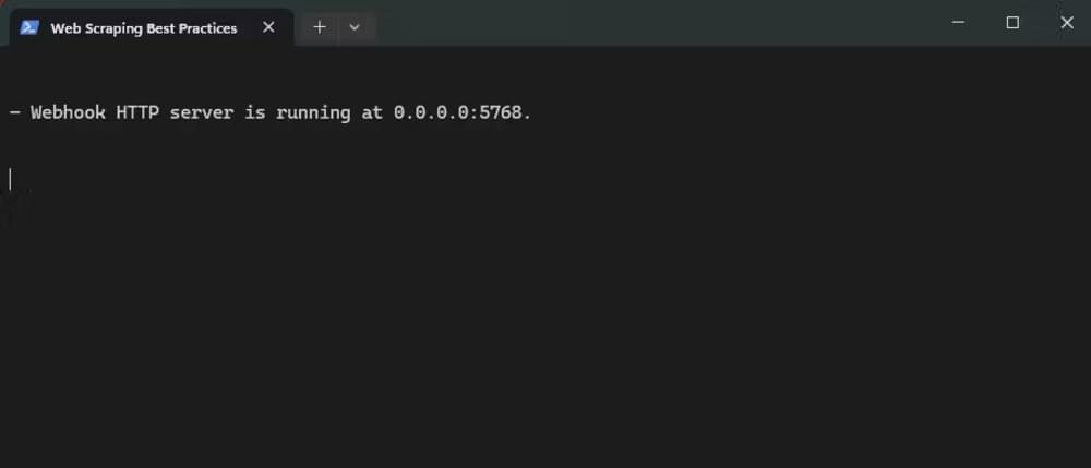 Screenshot of Webhook HTTP Server output Screenshot of Webhook HTTP Server output