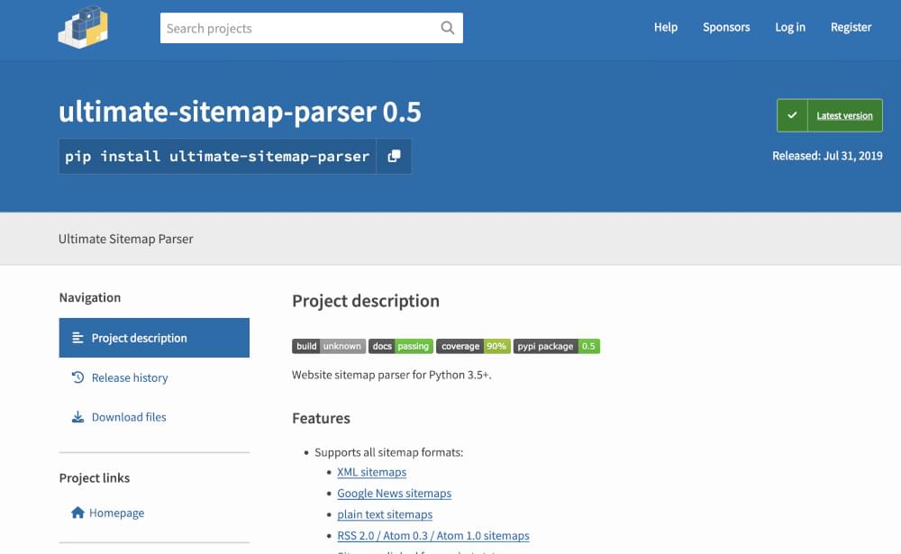 Ultimate sitemap parser