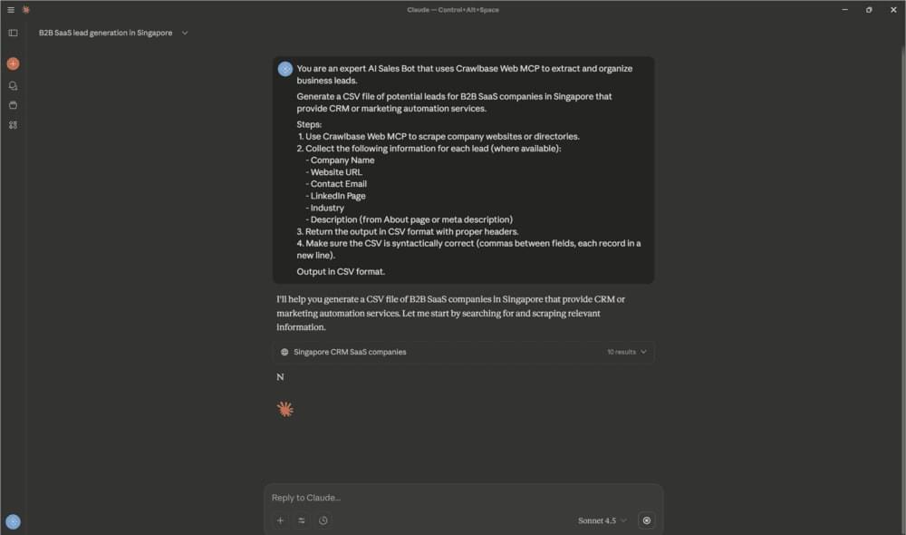 Build AI sales bot screenshot