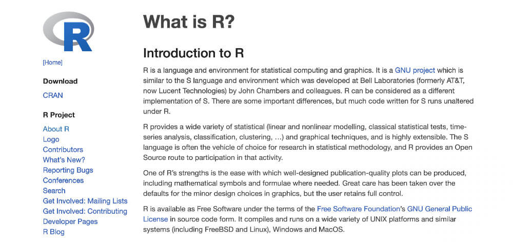 R language