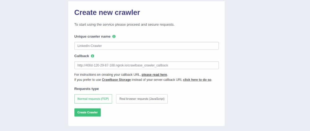 Create Crawler