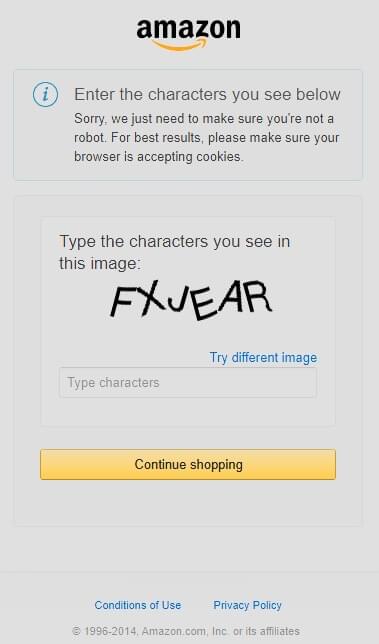 Amazon CAPTCHA Amazon CAPTCHA