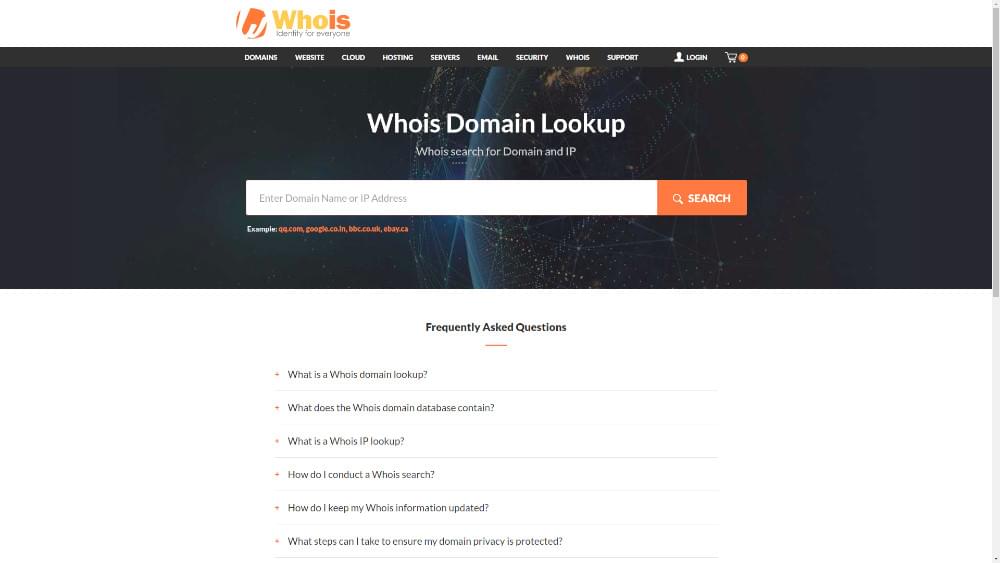 WHOIS lookup tool