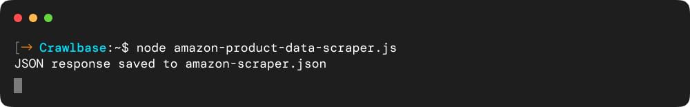 Message on console to save JSON file