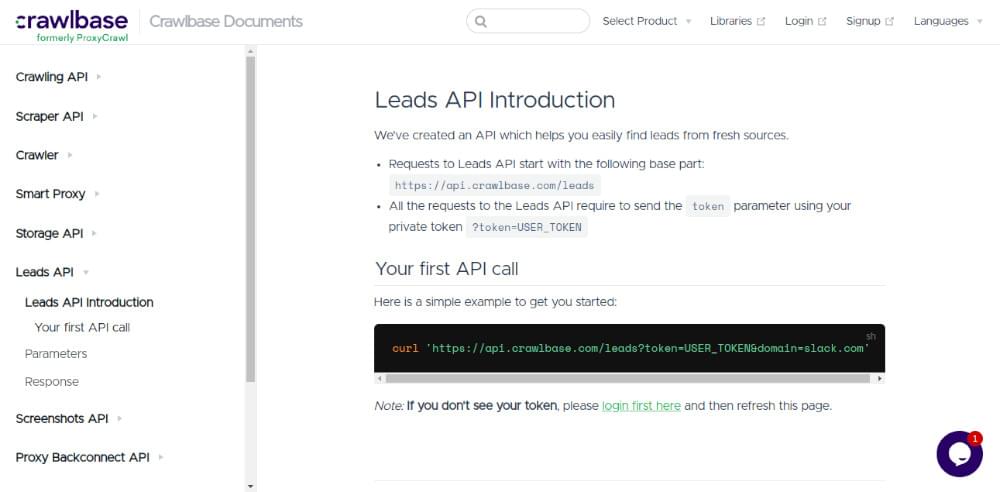 Crawlbase Leads API Docs for Facebook Email Scraper