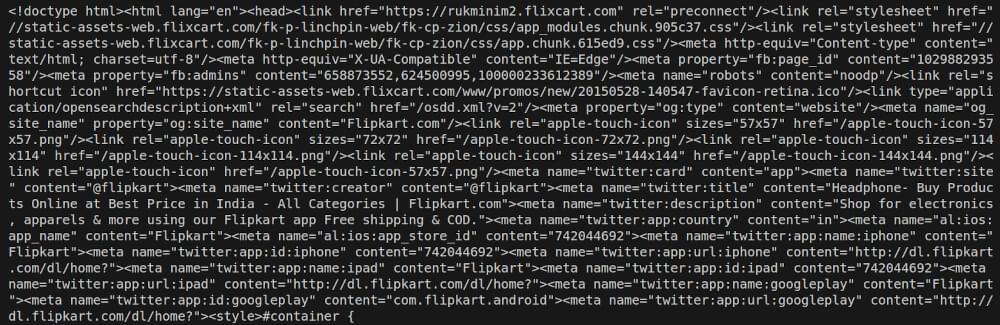 Flipkart 页面 HTML