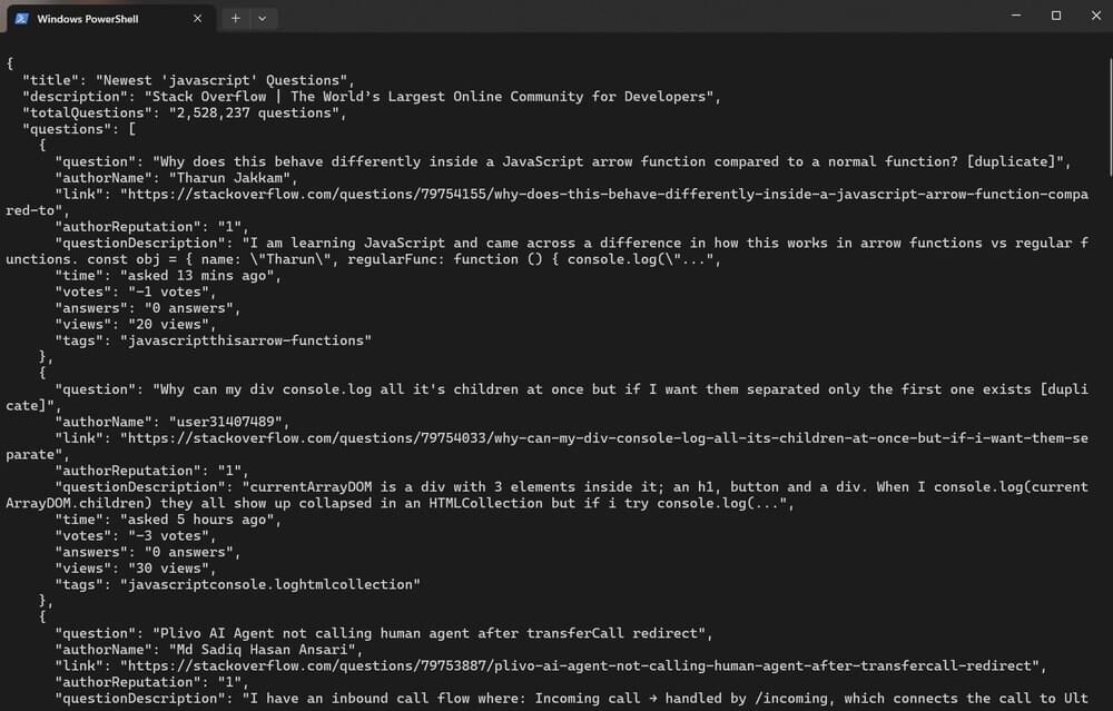 Scrape Stackoverflow