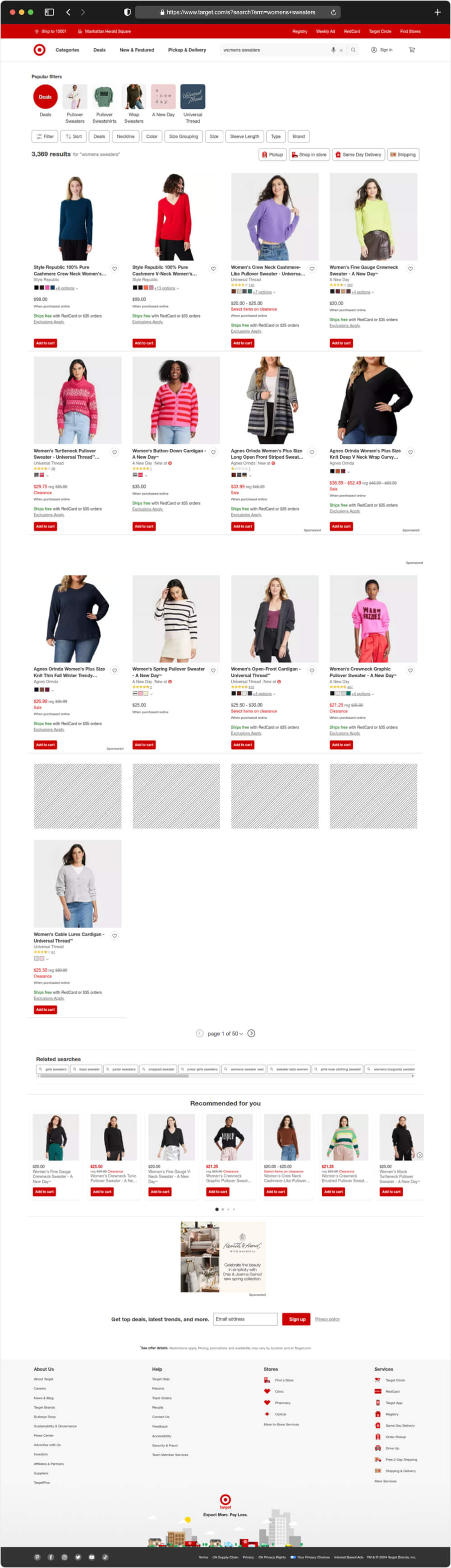 Target Search Page